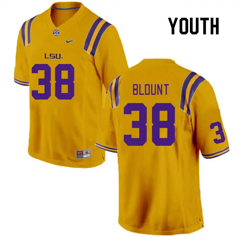 Youth LSU Tigers Darian Blount #38 Gold NCAA Football Jersey